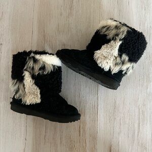 Ugg patchwork fur boots black sz 12